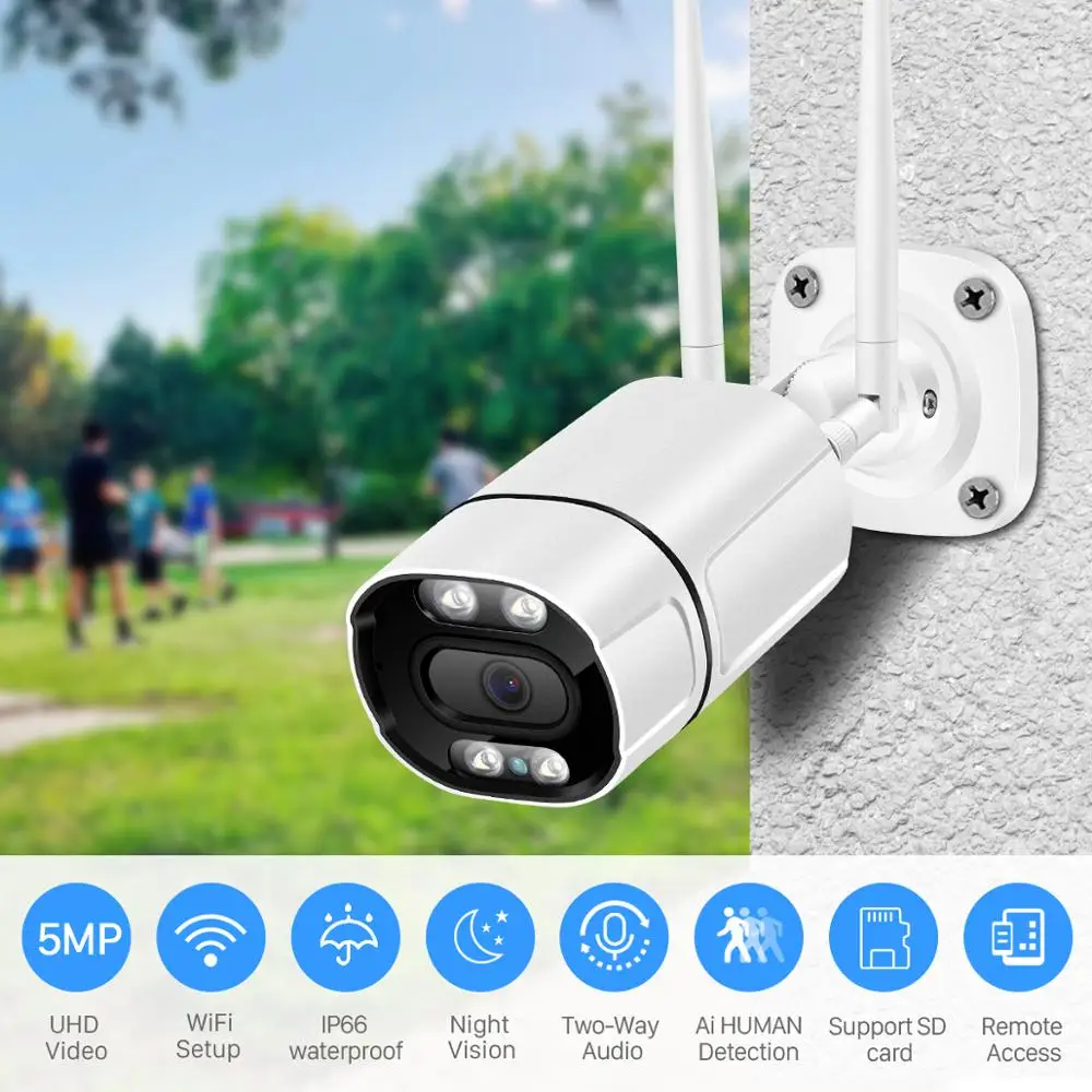 IP-камера BESDER наружная 5 МП 1080P HD с ИК-подсветкой ночным видением | Безопасность и
