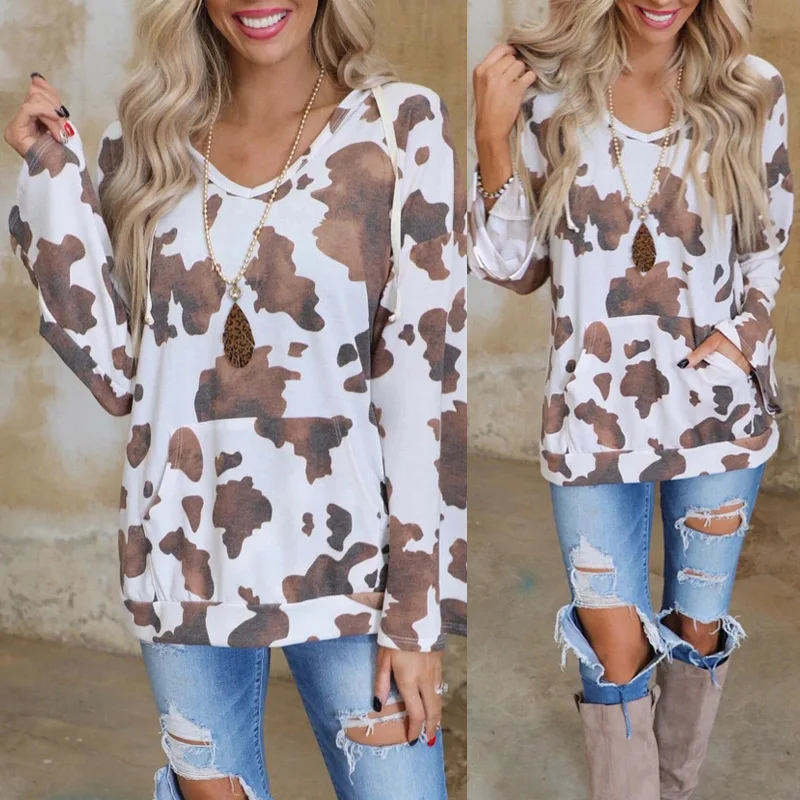 

Women's Casual Print Tops Long Sleeve T Shirt Cute Blouse Breathable Tees