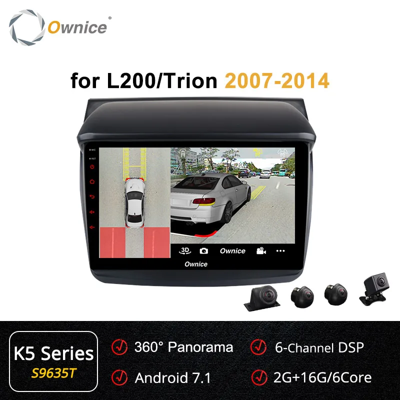 S9635 K5 Series Ownice Android 9,0 автомобильный dvd-плеер для Mitsubishi L200/Trion 2007-/Pajero Sport 2008- автомобильный аудио стерео gps навигация - Цвет: S9635 K5 Series
