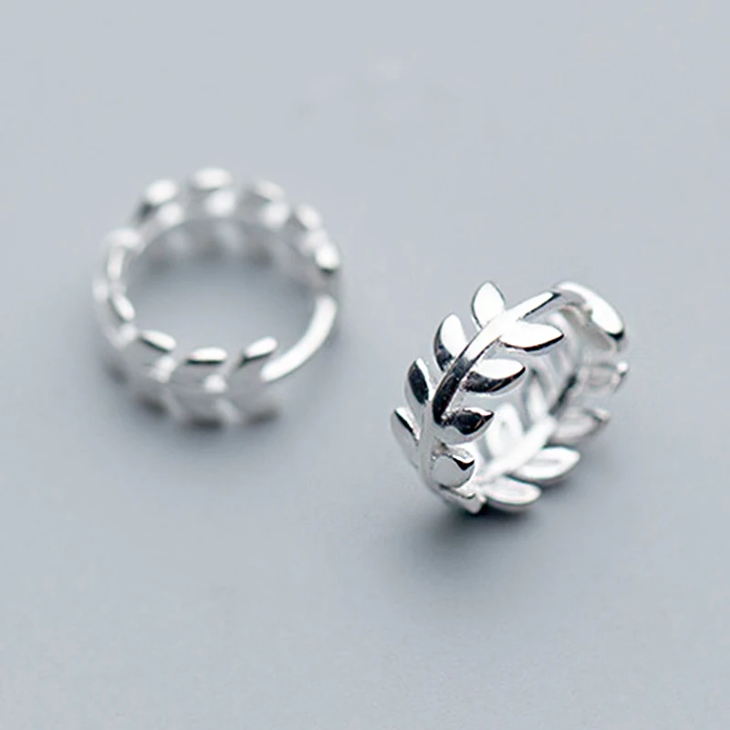 

Серьги женские из серебра 925 пробы с растительными листьями