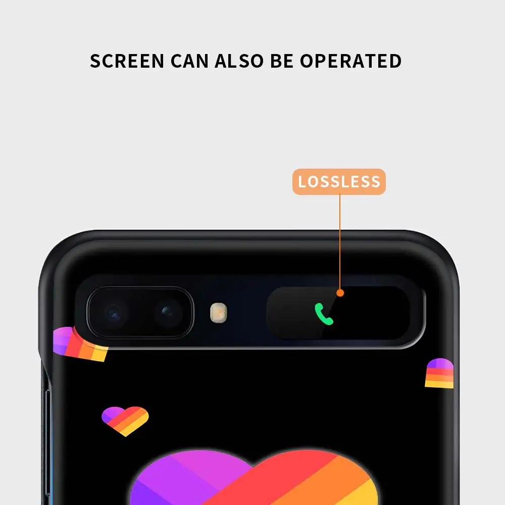 

Coque Case for Samsung Z Flip Pattern Hard Black Shell for Samsung Z Flip 5G Phone Cover Shell Fundas Cute Likee