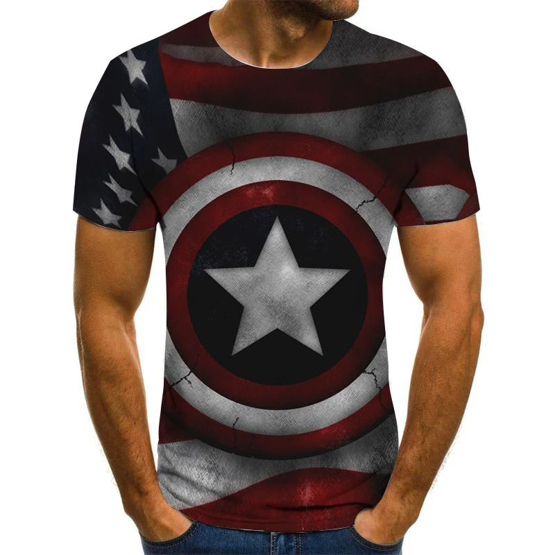 

3D new T-shirt 3D printing printing casual Korean loose boy clothing fashion Harajuku top summer men's T-shirt casual round