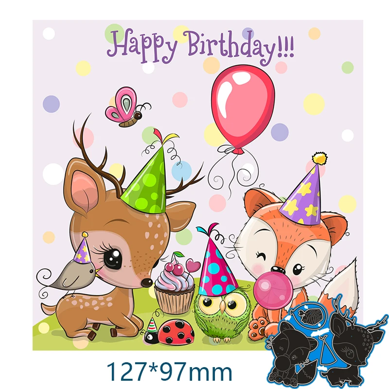 

Metal Cutting Dies deer and fox new for decor card DIY Scrapbooking stencil Paper Album template Dies 127*97mm