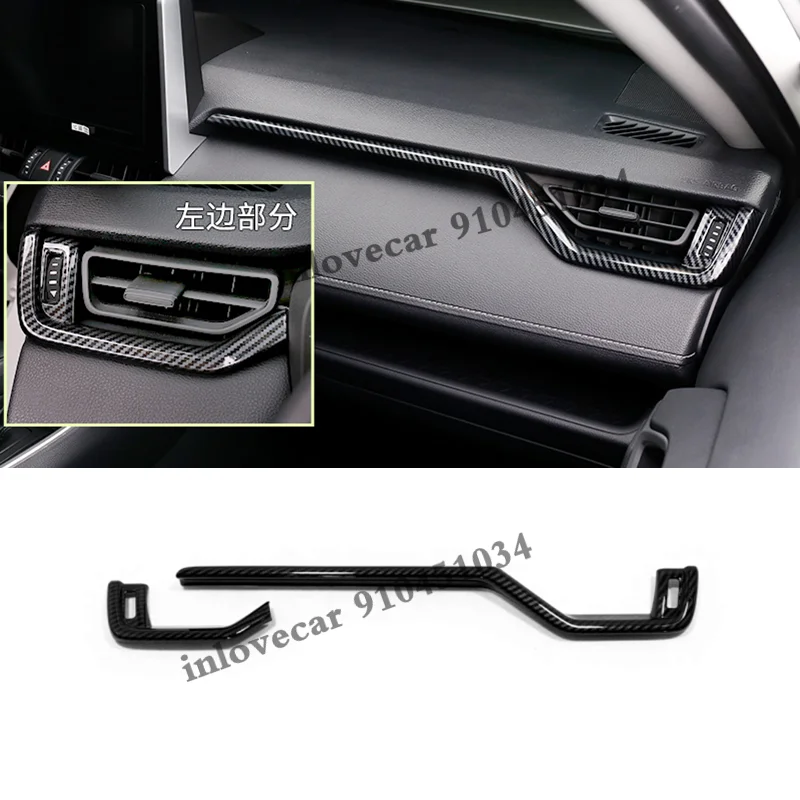 

ABS carbon fiber Car interior front side air outlet Cover Trim Decoration moulding Accessories 2019 2020 For Toyota RAV4 RAV 4