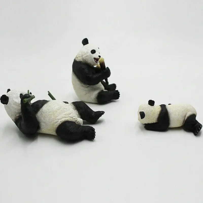 Семейная Съемная бамбуковая статуя панды фигурка животного модель для взрослых