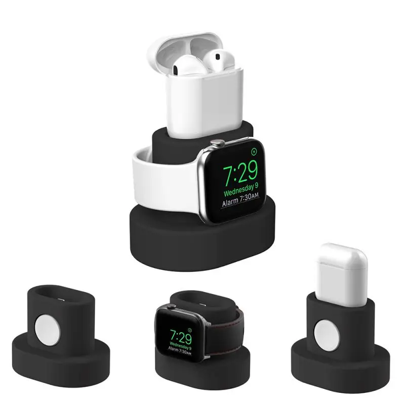 Черный синий красный желтый цвет из Силикона Подставка для зарядки держатель Apple