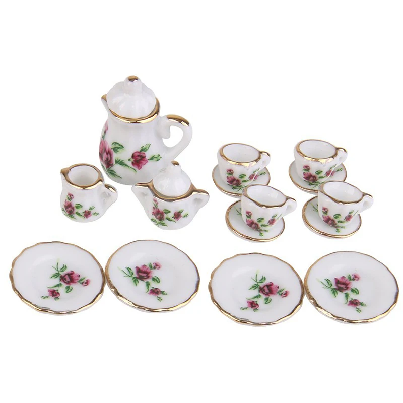 1/12 кукольный домик Миниатюрный фарфоровый чайный набор тарелка для чашки