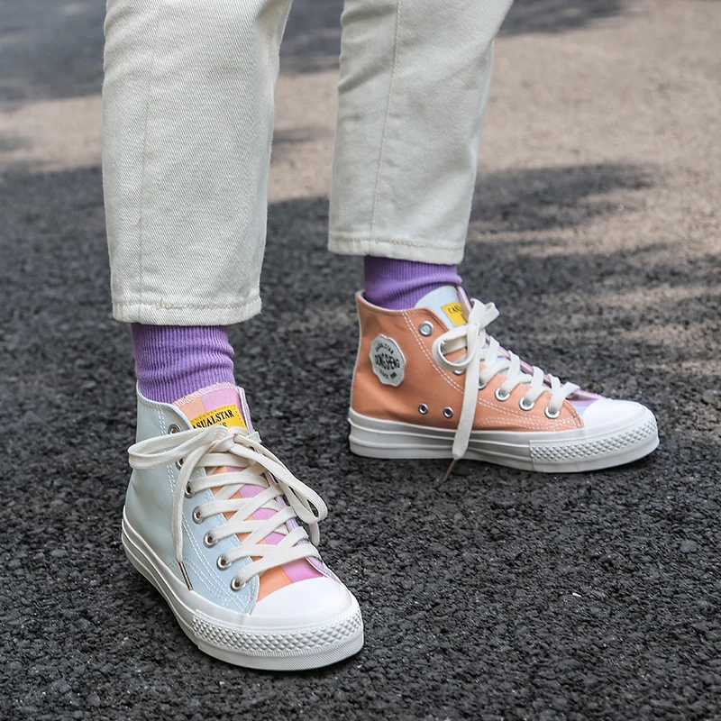 2020 г. Женская парусиновая обувь с высоким берцем Высококачественные Новые