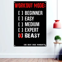 workout mode inspiring fitness gym motivation poster wall art paintings bodybuilding exercise wallpaper banner flag wall decor