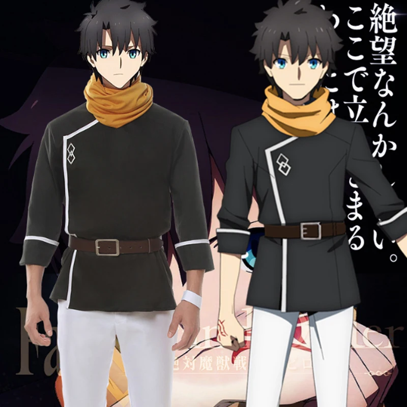 

Game FGO Fate stay night The Holy Grail War Cosplay Costumes Fujimaru Ritsuka Cosplay Costume Black Uniform Suits Retro Clothes