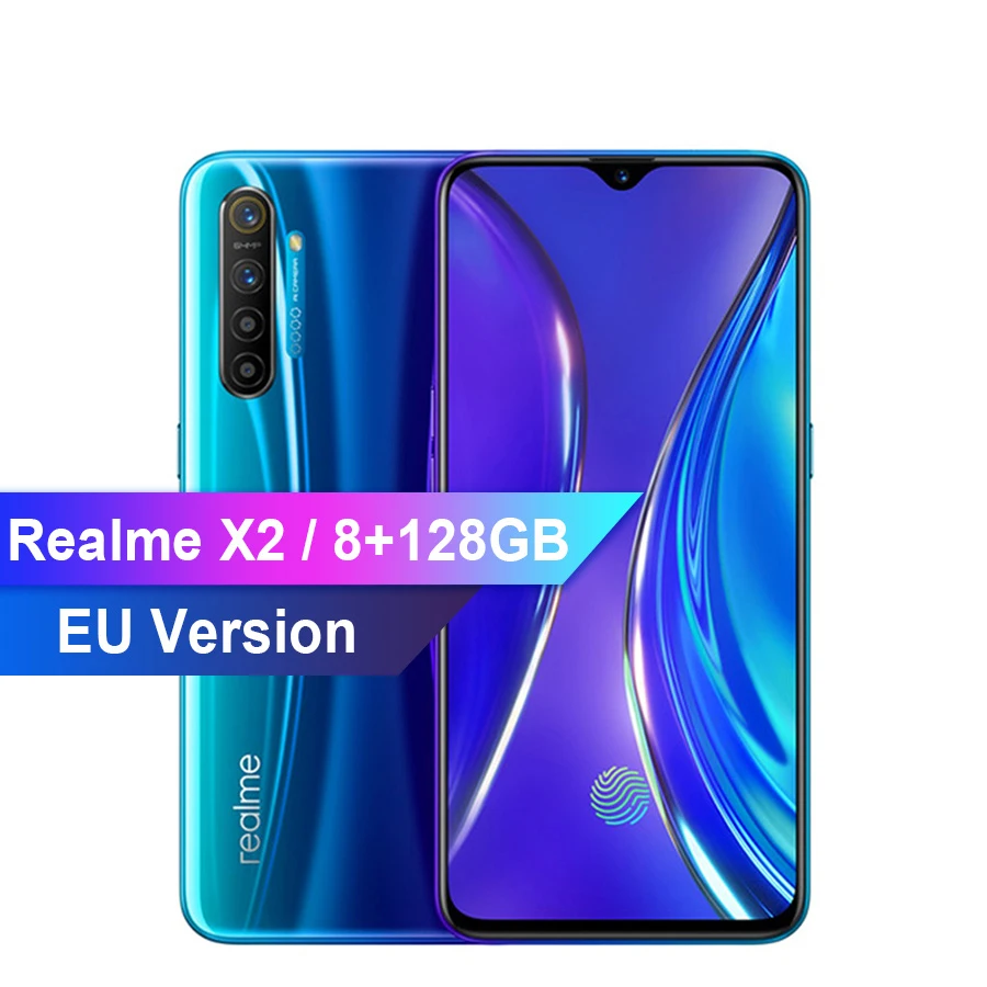 Смартфон Realme X2 версия ЕС 6 4 дюйма 8 ГБ ОЗУ 128 Гб ПЗУ Snapdragon 730G 64 мп четырехъядерный NFC