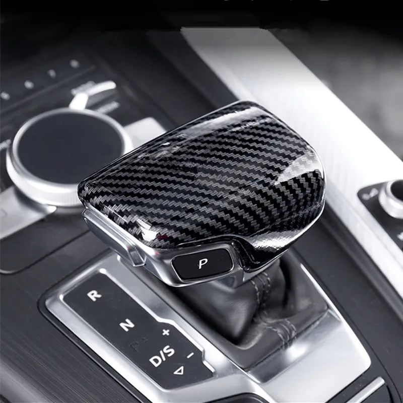 

Car Styling For Audi A4 B9 A5 A6 C7 S6 A7 Q7 Q5 Gearshift Handle Head Frame Cover Interior Accessories Carbon Fiber Sticker