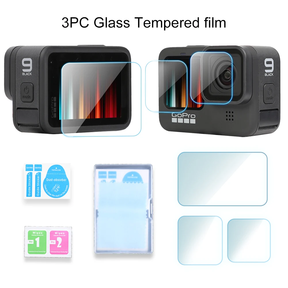 Набор черных аксессуаров для GoPro Hero 10 9 водонепроницаемый корпус силиконовый