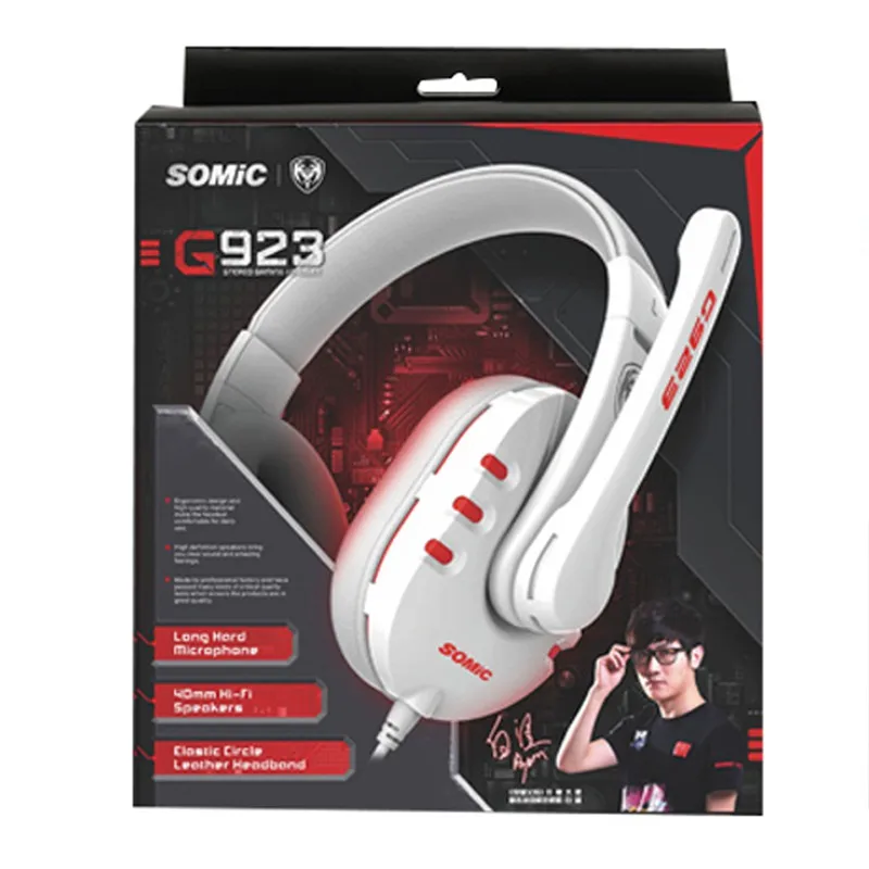 Оригинальный SOMiC G923 стерео звук Игровые наушники с микрофоном ПК гарнитура