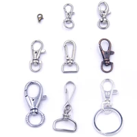 50pcs lobster clasps hook swivel end connectors claw buckle diy keyring keychain key chain jewelry making accessories