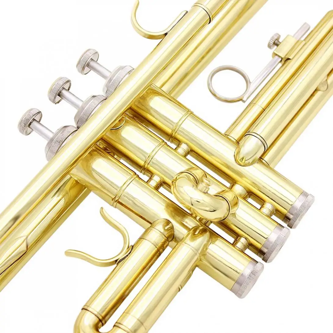 

Golden Trumpet Bb Flat Gold-painted Brass with Cleaning Cloth Gloves