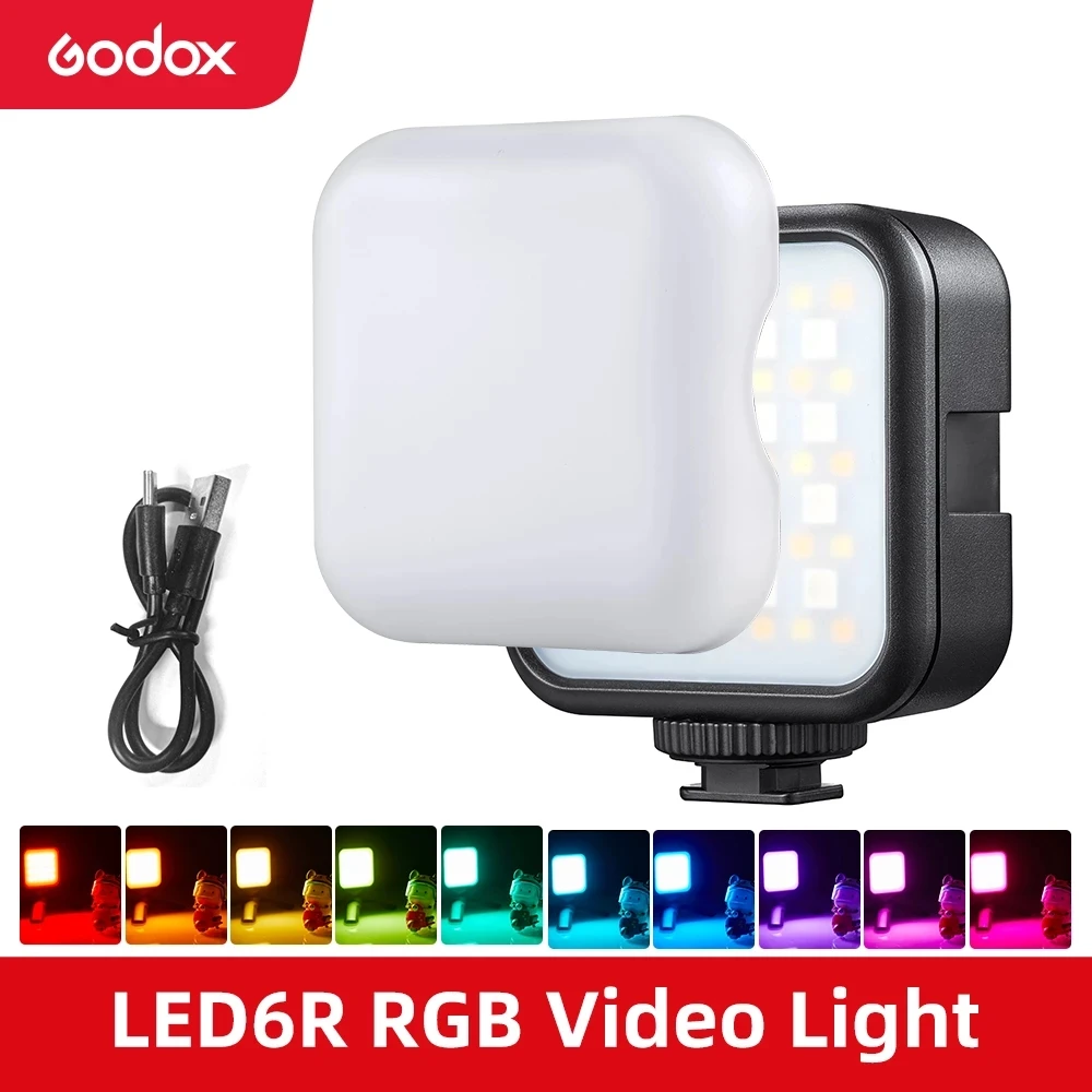

Godox LED 6R RGB LED videocamera luce 13 FX effetti 1800mAh batteria agli ioni di litio per luce Video Vlog PK Ulanzi VL49 illum
