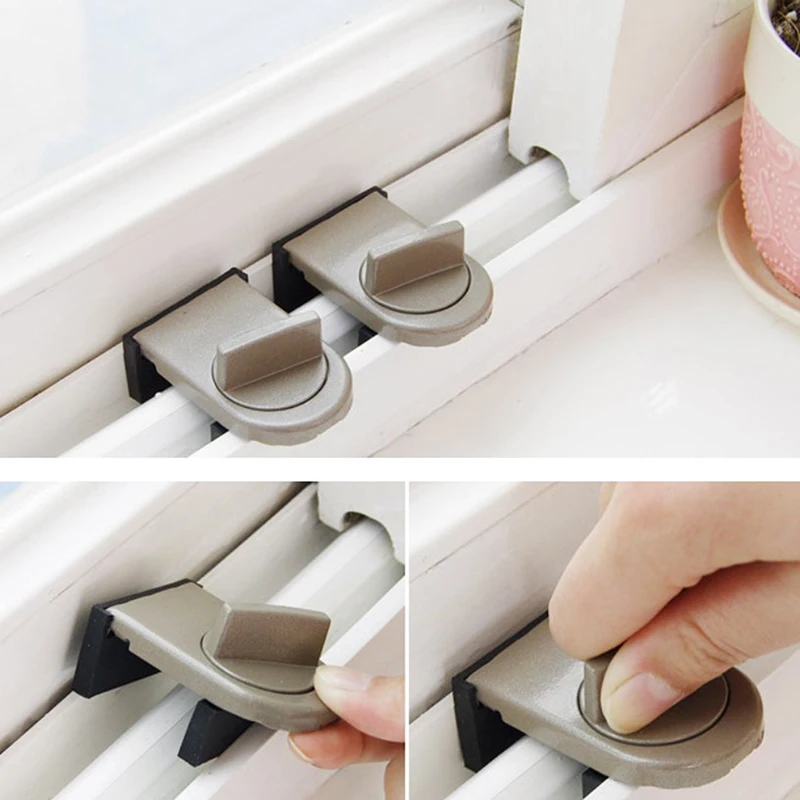 

Vanzlife Locks On Windows Adjustable Security Door Latch Mobile Window Insurance Lock Anti-theft Protection Lock Window Stoppers