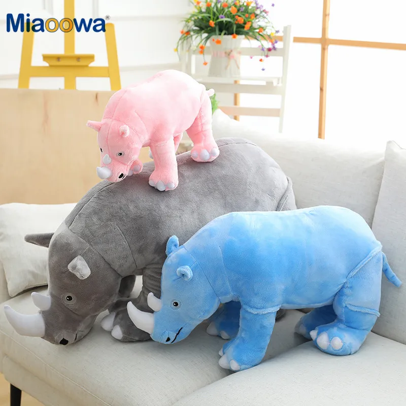 40/60/80 см гигантские плюшевые игрушки носорог Реалистичная мягкая подушка в виде