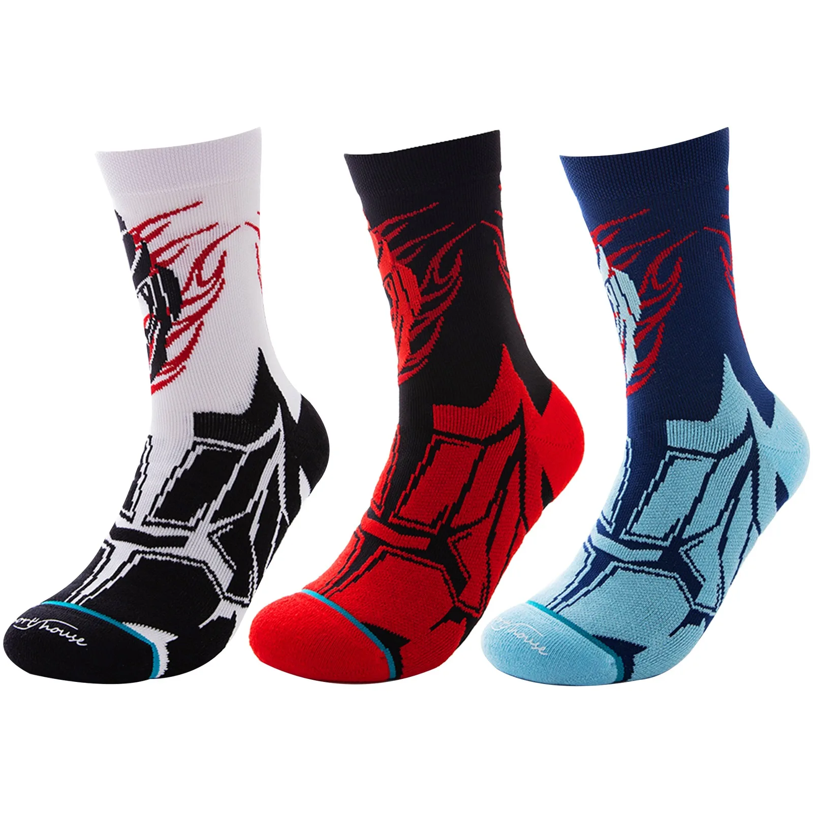 

3Pairs Men Short Socks thick Sweat Sweat-Absorbent Outdoor Sports Walking Running Basketball Stockings Multifunction Breathable