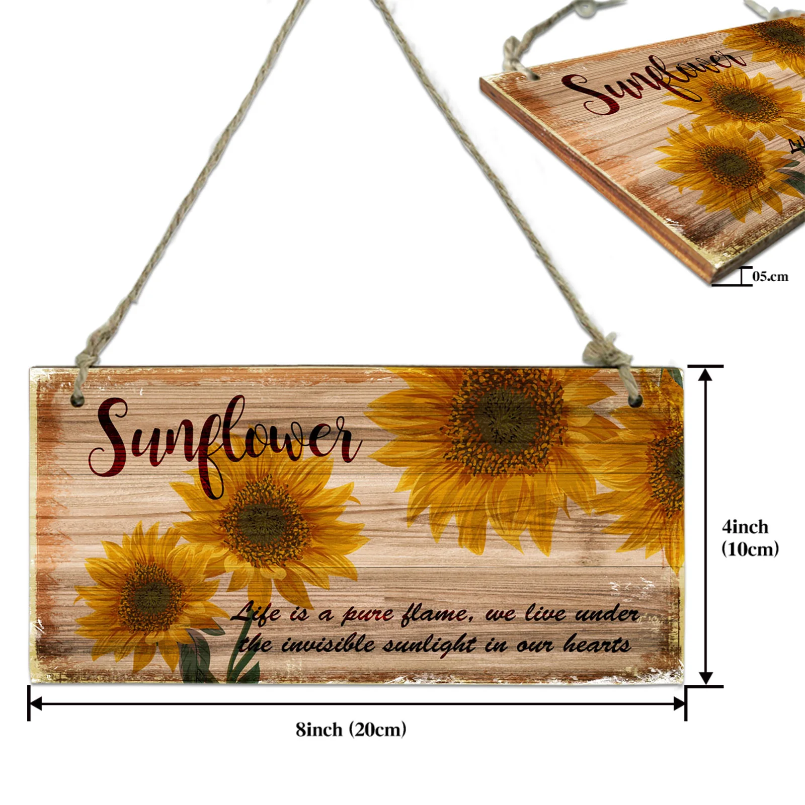 

Farm Retro Sunflower Wood Grain Hanging Board Office Decorative Boards Wood Signs for Home Decor Wooden Vintage Board