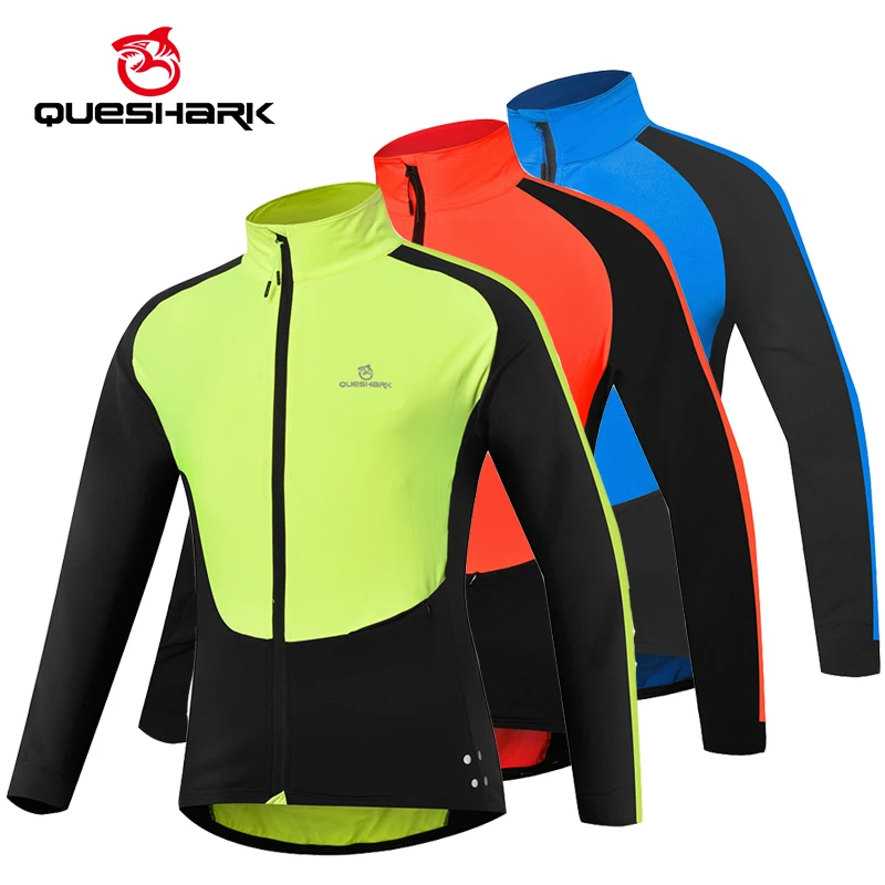 

Queshark Men's Spring Autumn Cycling Jacket Windproof Long Sleeve Thin Cycling Jersey Bike Top Shirt Bicycle Sportswear