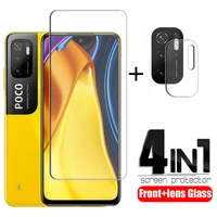 4 in 1 for xiaomi poco m3 pro glass for poco m3 protempered glass phone film screen protector for poco m3 pro camera lens glass