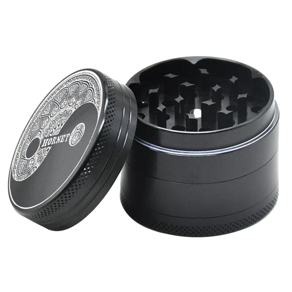 

HORNET Ying Yang Grinder Aluminum Smoking Herb Grinder 50MM 4 Piece CNC Diamond Teeth Metal Tobacco Herbal Grinder Spice Crusher