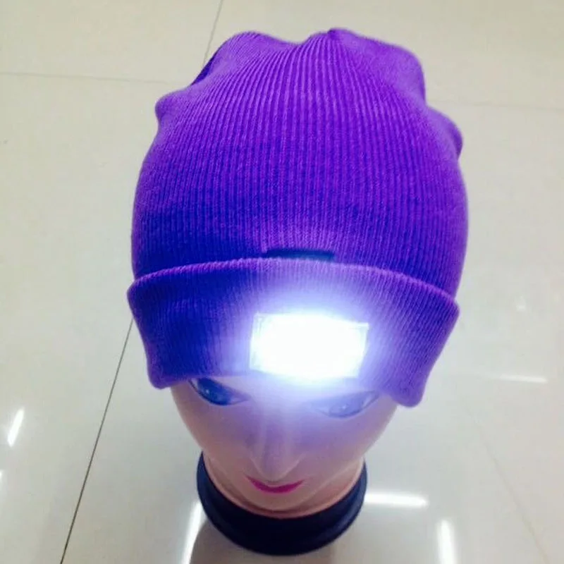 

Unisex Men Women LED Lights Glow Warm Knitted Hat Gift Night Running Climbing Cycling Camping Batteries Included Christmas