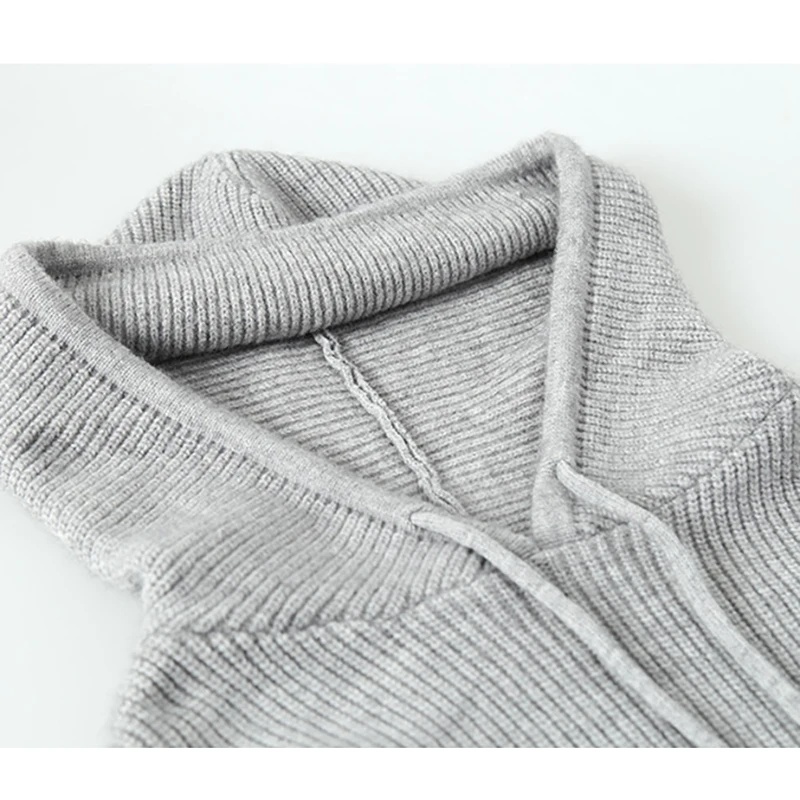 

Winter Women's Causal Hooded Oversize Thick Shirt OL Commute Slim Bottoming Letter Embroidered Wool Hooded Sweater