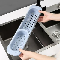 telescopic sink rack soap sponge holder kitchen sinks organizer adjustable sinks drainer rack storage basket kitchen accessories