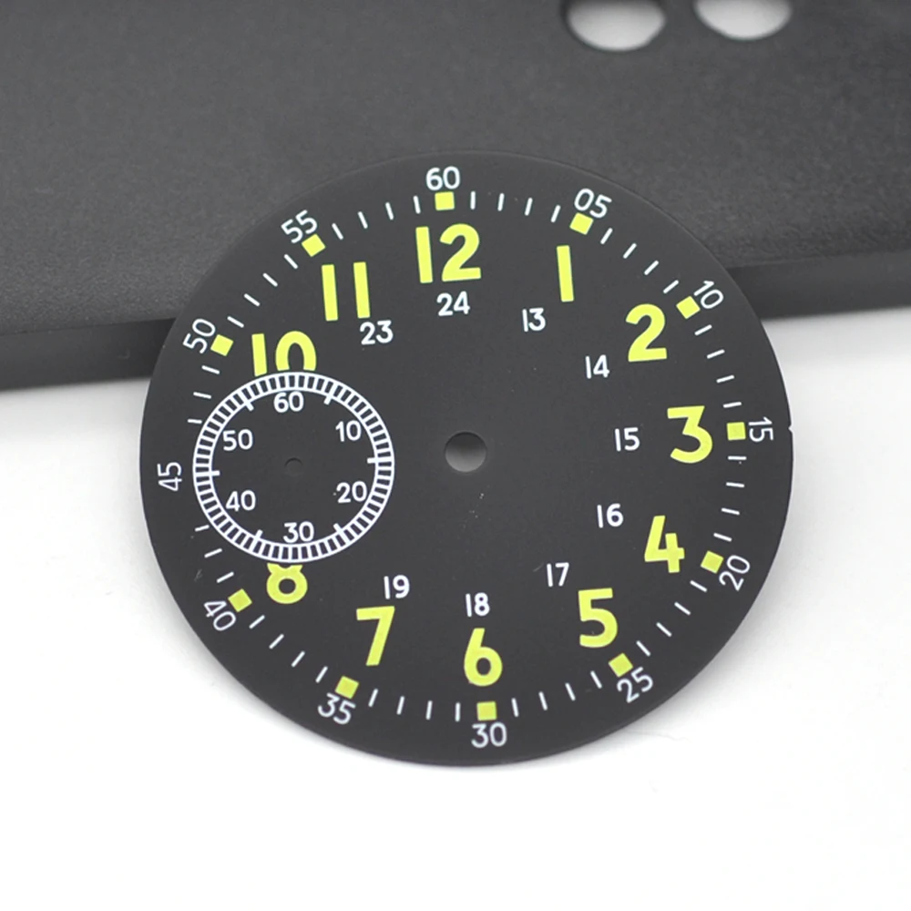 Детали для часов DIY часы 39 мм светящиеся черные циферблаты подходят 6497 с ручным