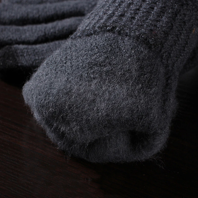 

Autumn Winter Full Finger Warm Mittens Fashion Solid Color Touch Screen Wrist Gloves Unisex Wool Knitted Outdoor Riding Gloves