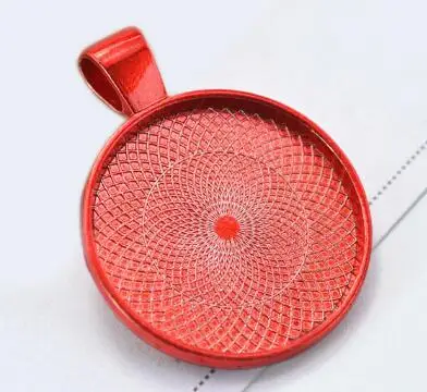 Dark red 10 шт./лот, пустая основа подвески из сплава, 20 мм, 25 мм, 30 мм, Стеклянные Кабошоны, камея, поднос, сделай сам, ювелирное изделие, подвеска, фурнитура - Цвет: Dark red