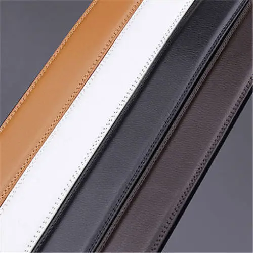 Brand New No Buckle 3.5cm Wide Genuine Leather Automatic Belt Body Strap Without Buckle Belts Men Good Quality Male Belts