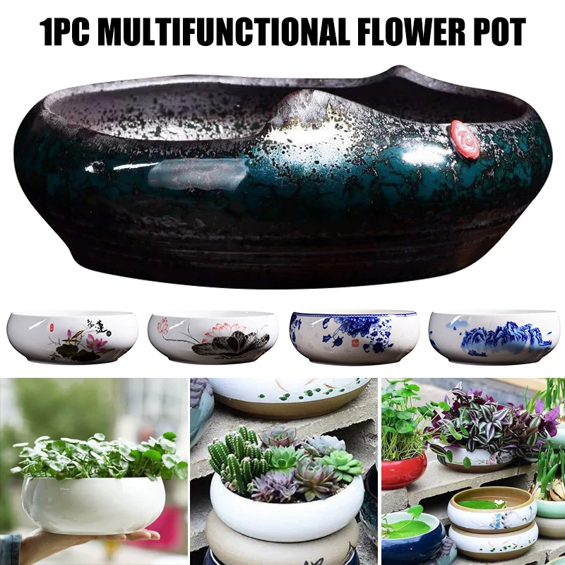

Succulent Pot Chinese Style Ceramic Succulent Planter Pots Bonsai Holder Container Living Room Home Decoration Mini Vases