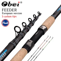 obei feeder fishing rod telescopic spinning casting travel rod 3 0 3 3 3 6m vara de pesca carp feeder 60 180g fuji pole