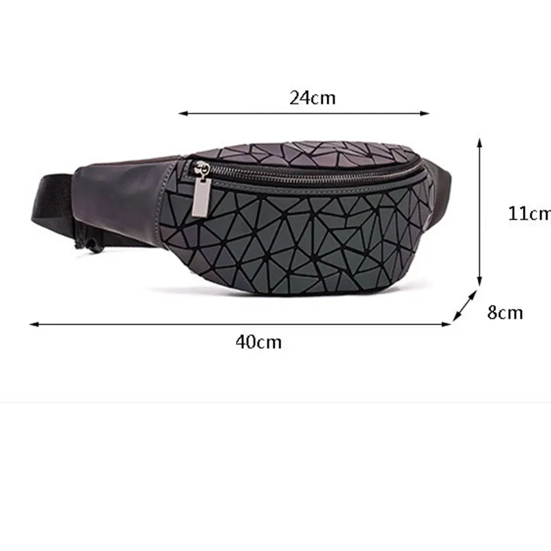 

Fashion chest bag outdoor women waist bag hip waist bag Fanny Packs Waist Pack for Women Luminous Holographic Traveling Bum Bag