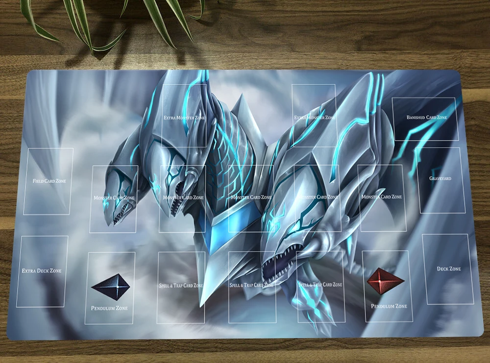 

YuGiOh Neo Blue Eyes Ultimate Dragon TCG Mat Anime Trading Card Game Mat CCG Playmat Anti-slip Mouse Pad 60x35cm Free Bag