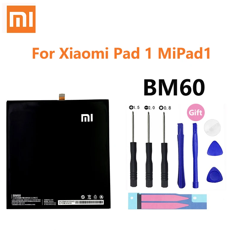 

100% Оригинальный аккумулятор для планшета Xiao Mi BM60 6520 мАч для Xiaomi Mi Pad 1 Mipad1 Mipad 1 A0101 высококачественные сменные батареи