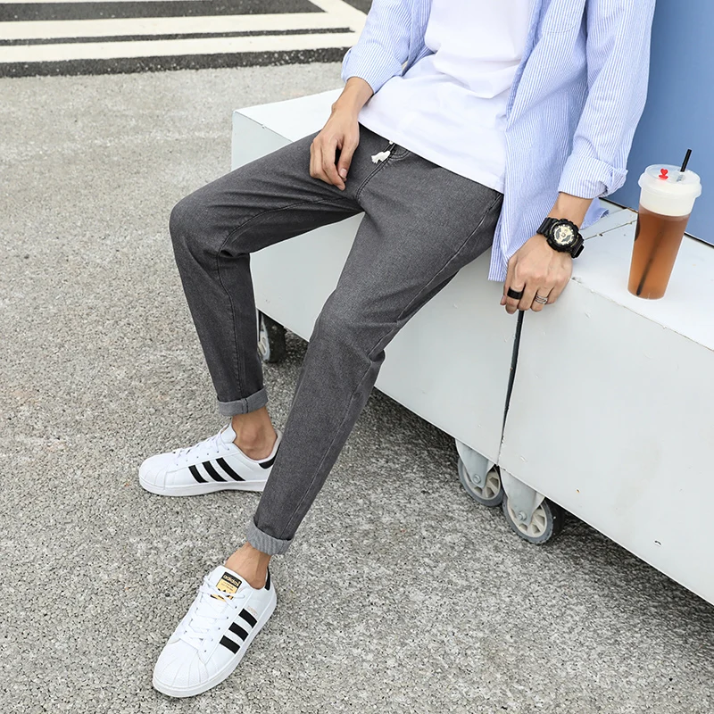 

Jeans Men's men Stretch Elastic Cotton Denim Trousers New Fashion Menswear mens Pants autumn