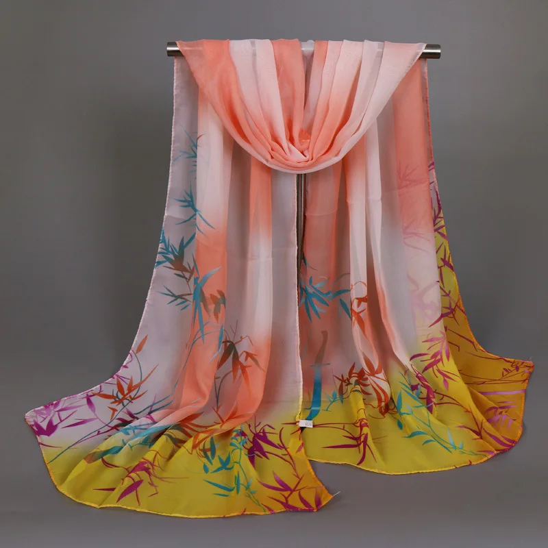 Роскошный брендовый женский шифоновый шелковый шарф модные женские пляжные