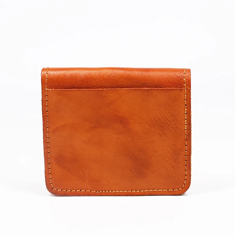 Genuine Leather Wallet For Men Women Brand Vintage Handmade Short Small Men's Wallets Purse Card Holder With Zipper Coin Pocket | Багаж и