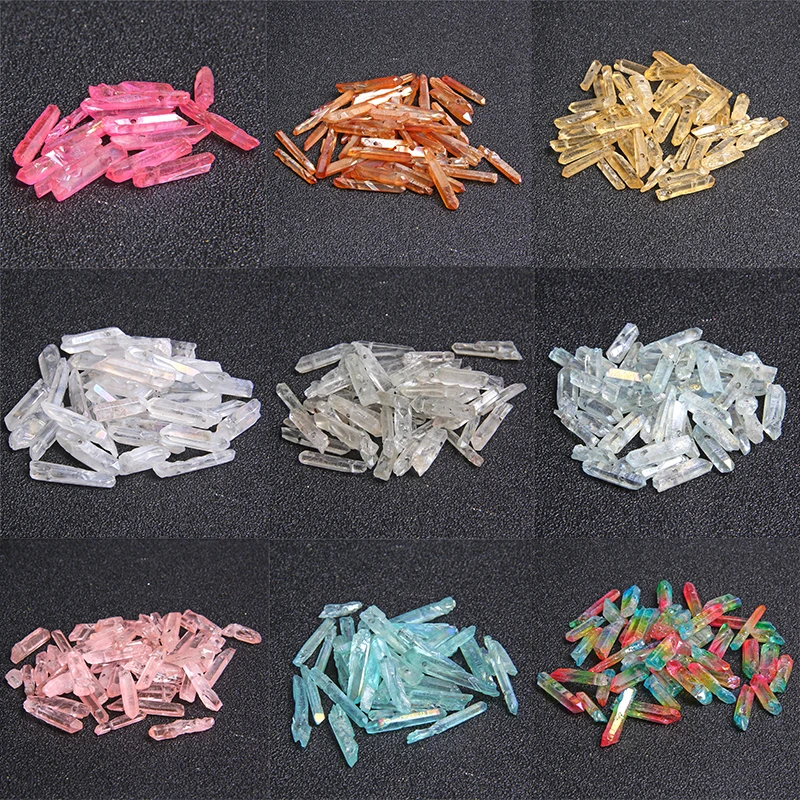 Бусины палочки из натурального кварца 10 шт. сверху просверлены необработанные