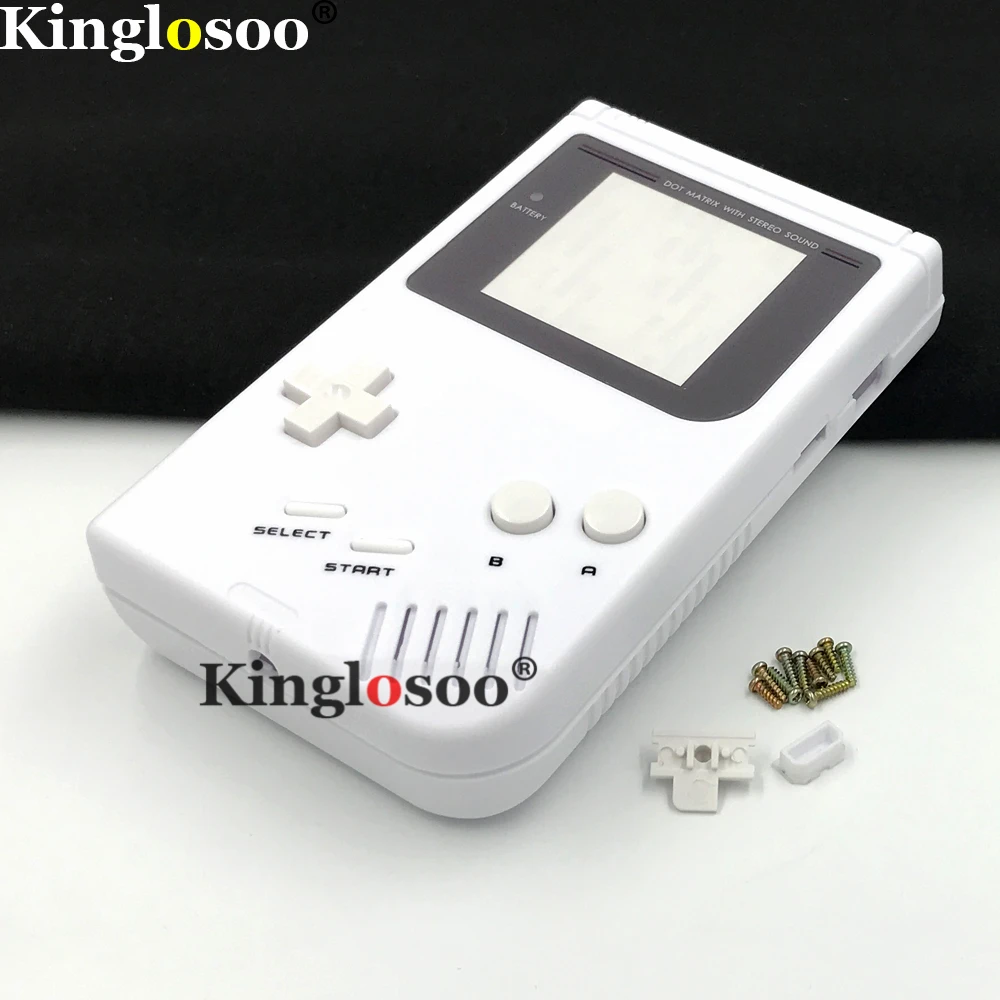 

White Full housing shell case for Nintendo Gameboy Classic GBC for GB DMG GBO w/ rubber pad buttons