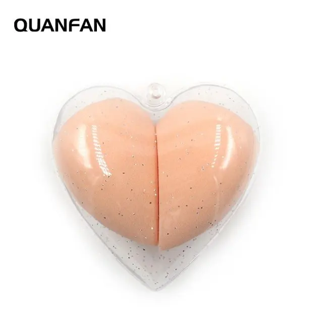 Губка для макияжа в форме сердца 2 шт./компл. коробка из нелатексного материала