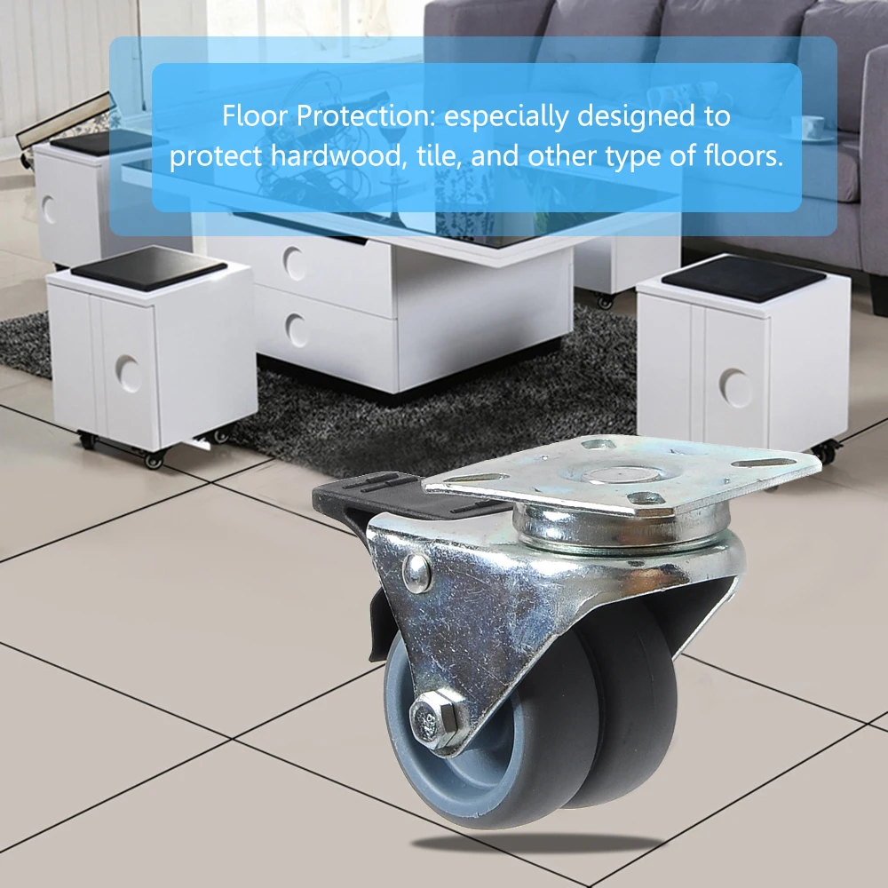 4 шт. двухколесные сверхмощные ролики плоская пластина колесо из цинкового