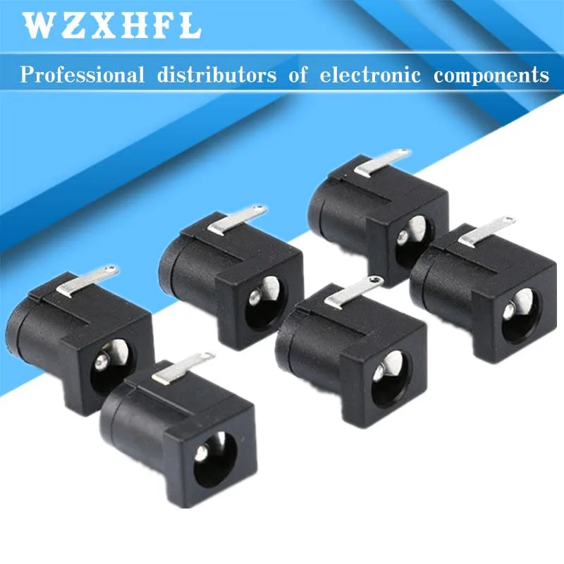 

10Pcs/Lot DC-005 PCB Mount 5.5 x 2.1/2.5 mm Female DC Power Jack Plug Socket Connector DC005 Black 5.5*2.1/2.5MM