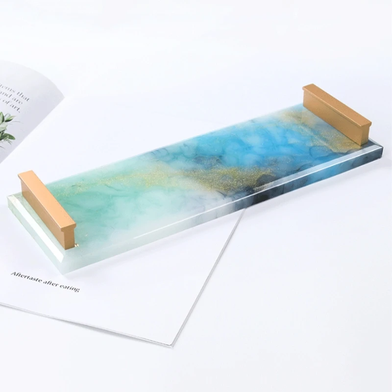 

Silicone Resin Tray Mold Epoxy Resin Casting Mold for DIY Vanity Tray Jewelry Tray Serving Board and Serving Tray Mold