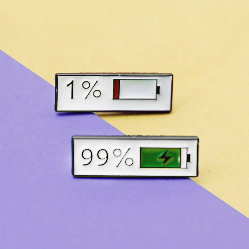 Модные металлические эмалированные броши на батарейках процент 99% 1% зеленый